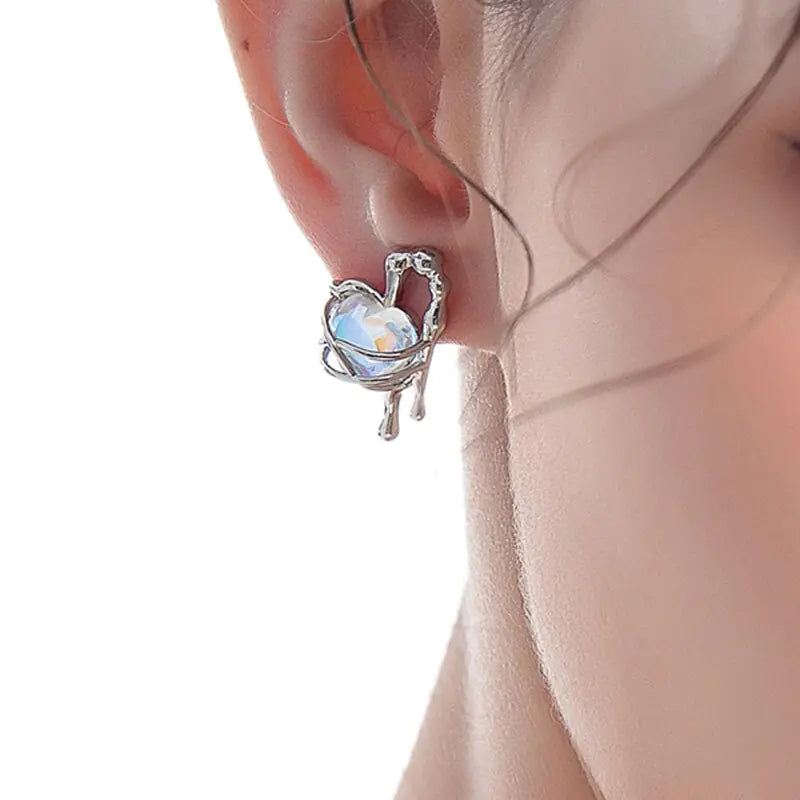 Swan Heart Earrings